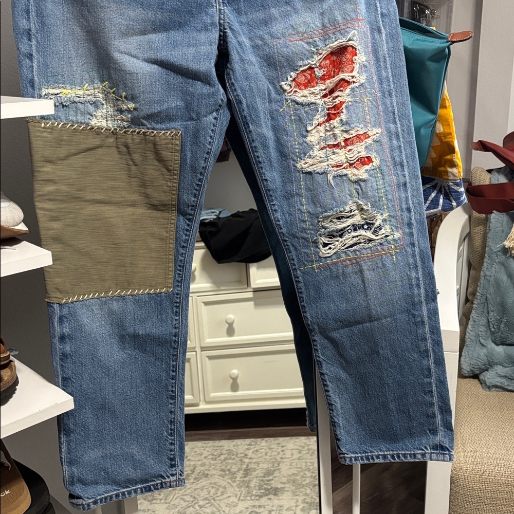 POLO Ralph Lauren patchwork boyfriend slim fit sz 30 EUC - Picture 2 of 9
